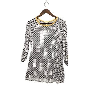 Matilda Jane Womens Blouse Sz S Believe Starstruck Tunic Top Gray Yellow Stretch